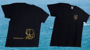 画像1: 綿100％半袖Tシャツ 超ほげぐま/ブラック×GOLDラメ (1)