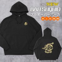 画像1: New『BAD SQUID』プルオーバーパーカ / 黒金