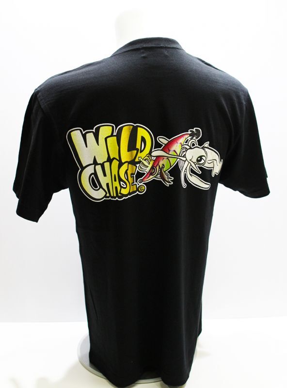 綿100％半袖 WILD CHASE 半袖Tシャツ（黒T） - エギングショップ SQUID